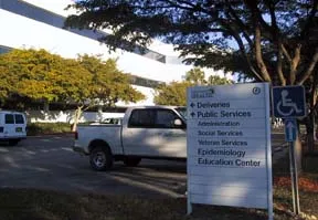 signs leads to the Health Department building