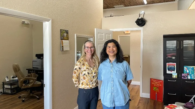 Dr. Samplaski and Lily in vasectomy office in cocoa, florida