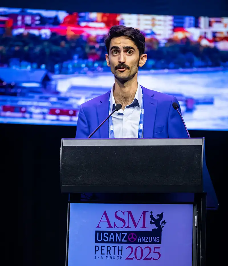 Dr. Galante giving a plenary talk at the Urological Society of Australia and New Zealand